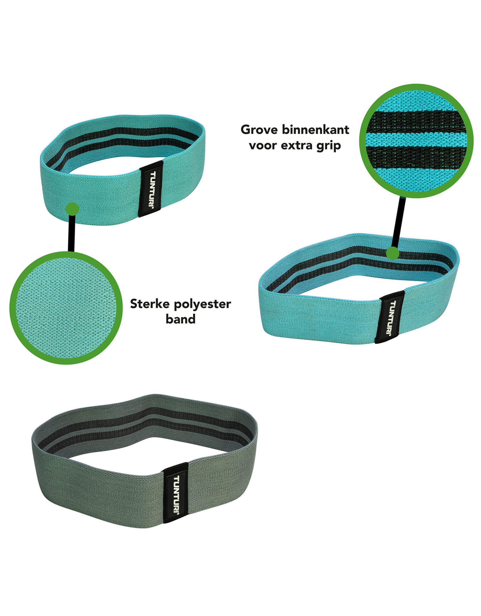 Tunturi Tunturi Textile Resistance Booty Band Set, 3 Pieces