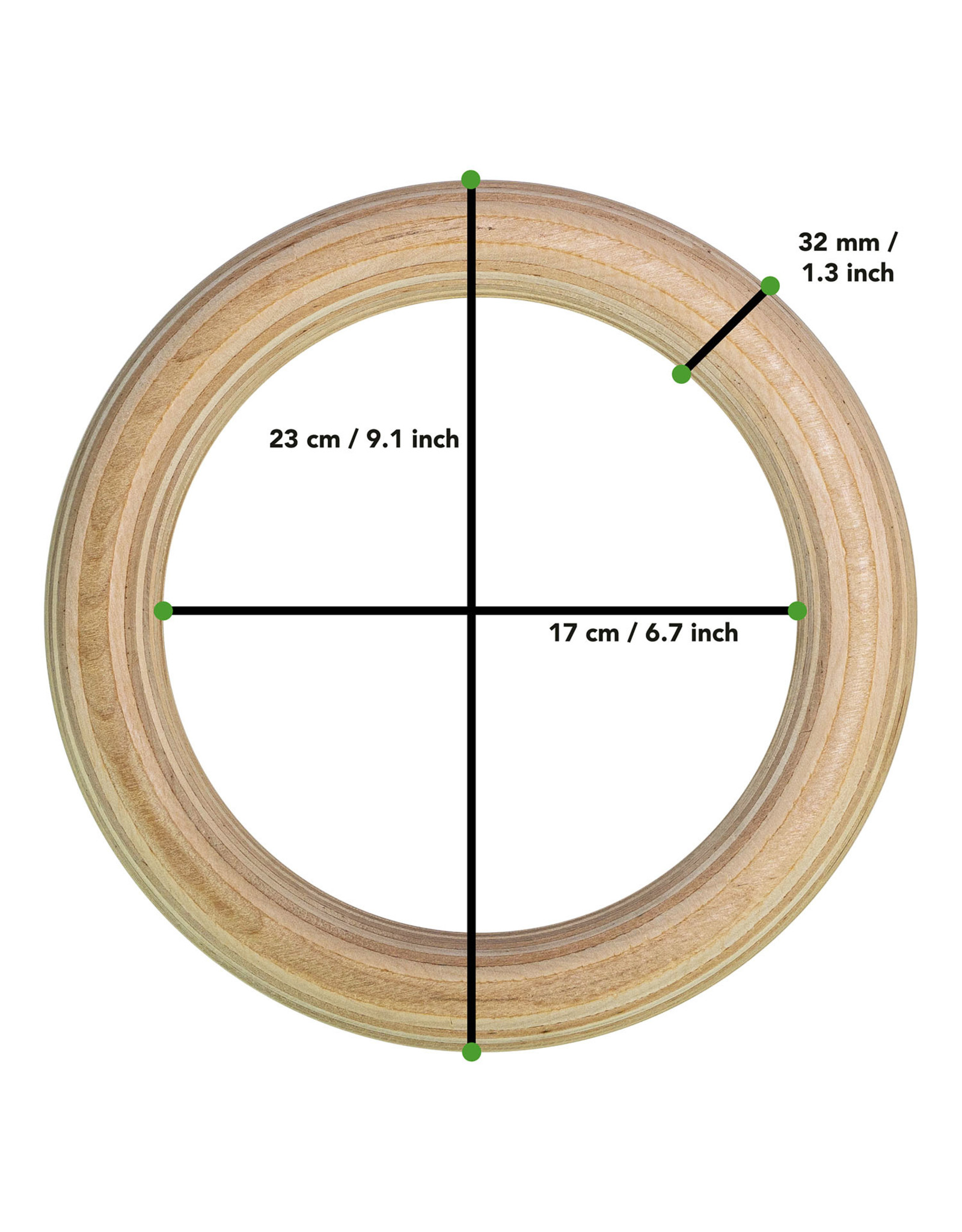 Tunturi Tunturi Wooden Gym Ring, 32mm