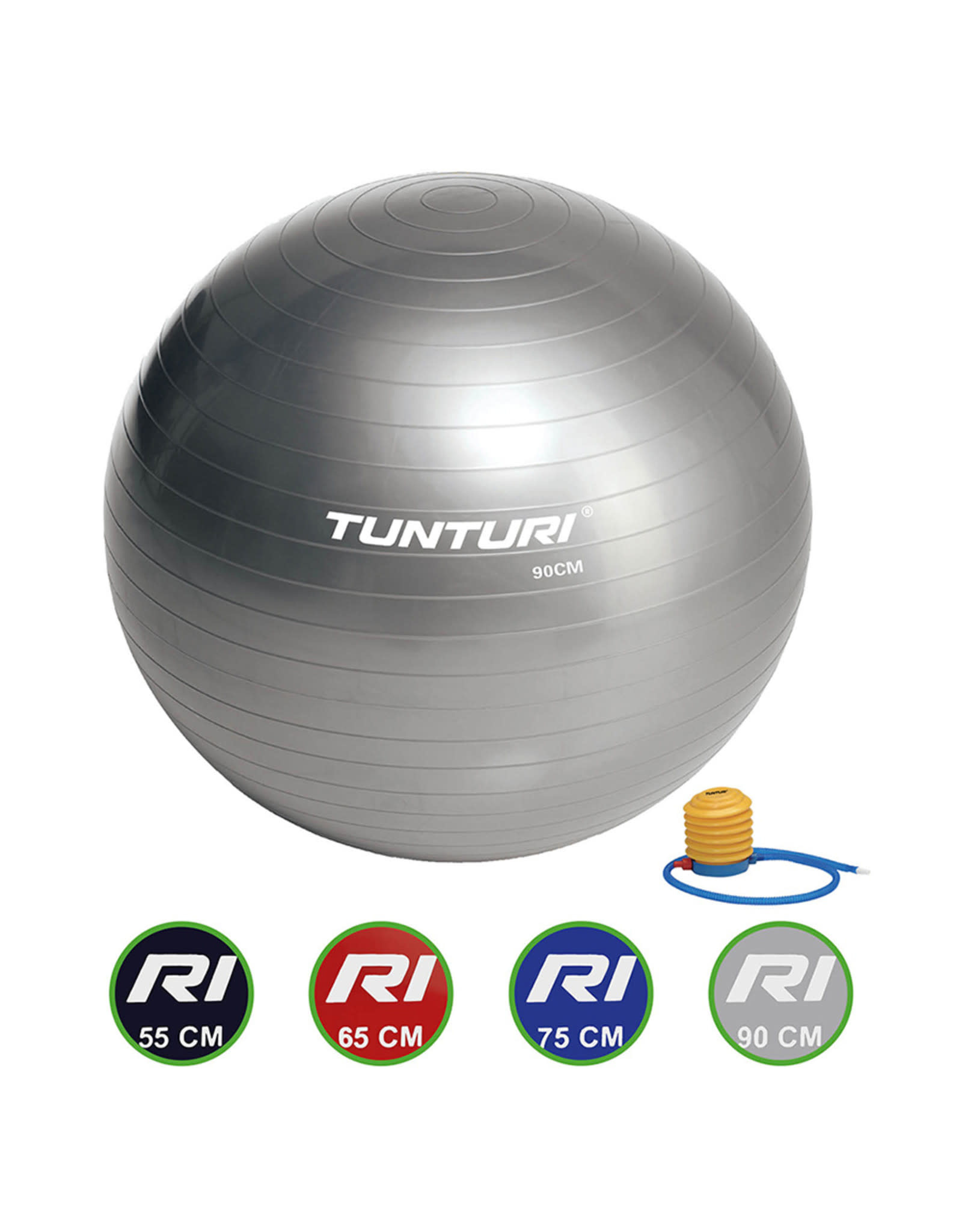 Gymnastiekbal incl. luchtpomp - Anti-Burst Pilatesbal, Pezziball voor zwangerschap Ergonomische stoel als bureaustoel, zitbal voor yoga, gymnastiek & workout (Blauw, 65 cm