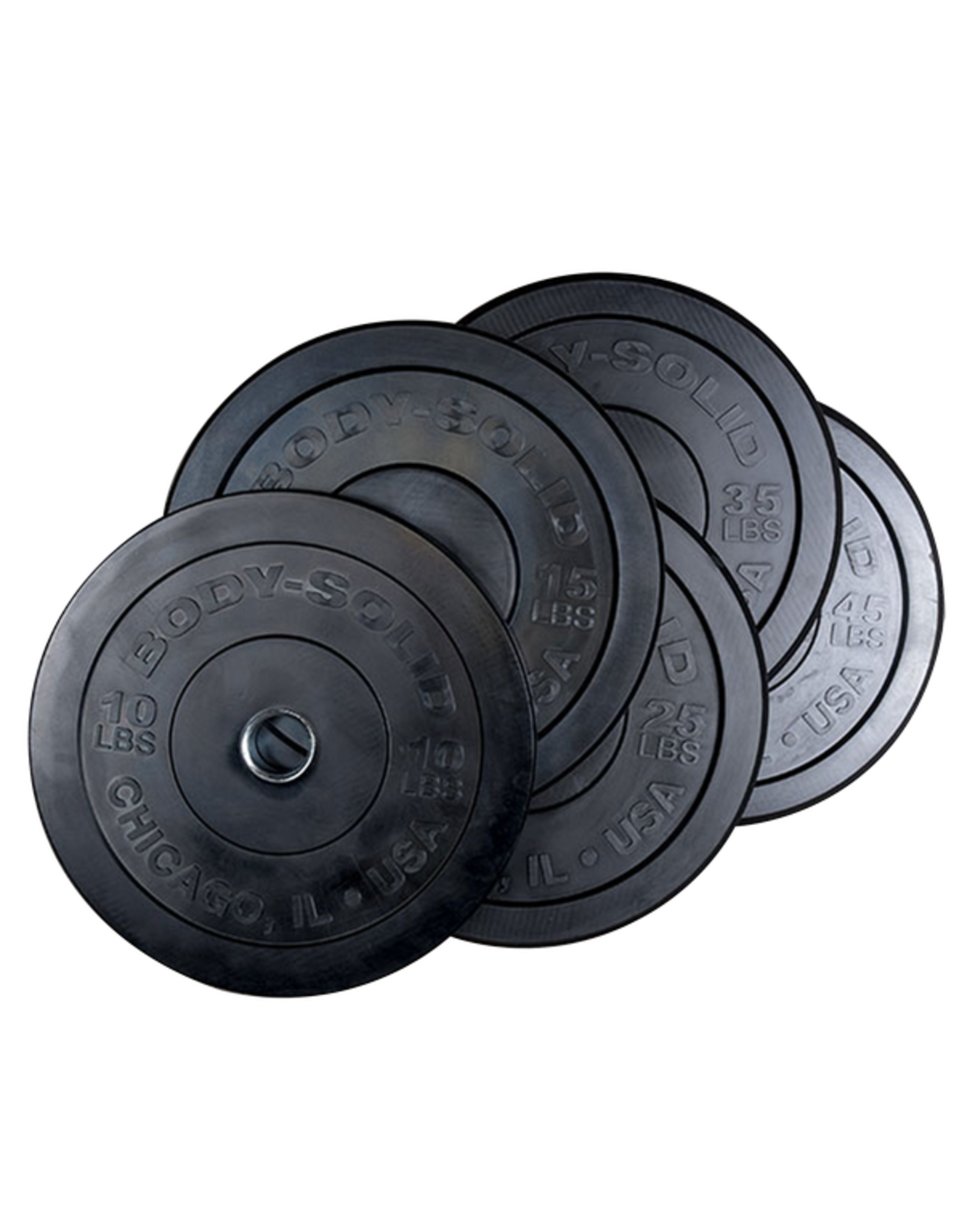 Body-Solid Body-Solid Chicago Extreme Zwarte Olympische Bumper Plates OBPXK