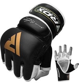 RDX Sports RDX T2 Leather MMA Handschoenen - Goud / Zwart - Leer
