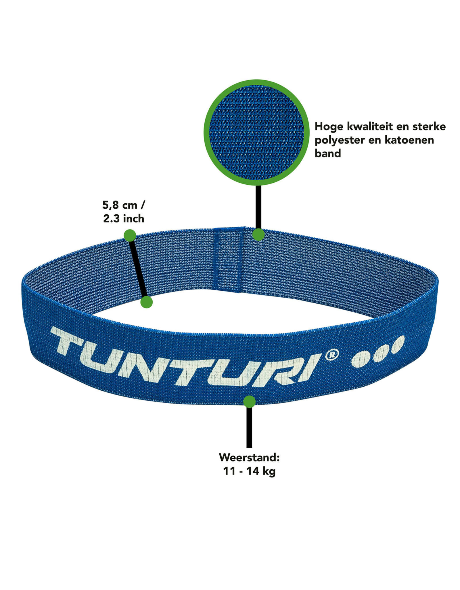 Tunturi Textile Resistance Band - Licht - Zwaar