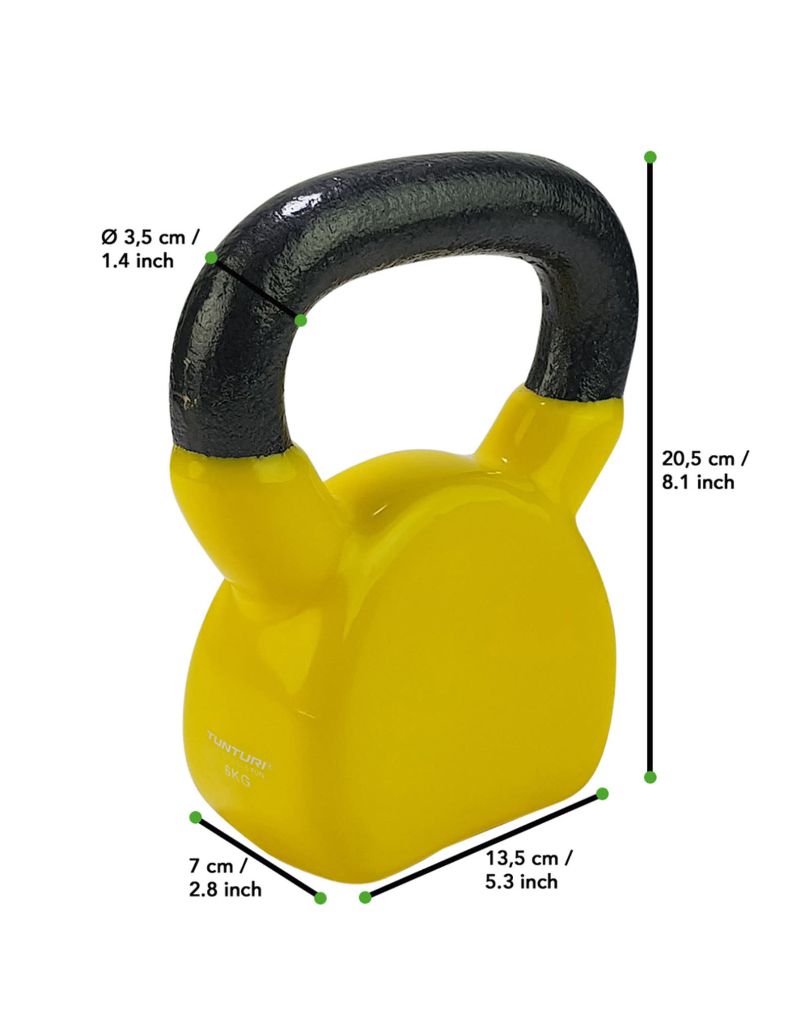 Tunturi Vinyl Kettlebell 4 - 16 kg