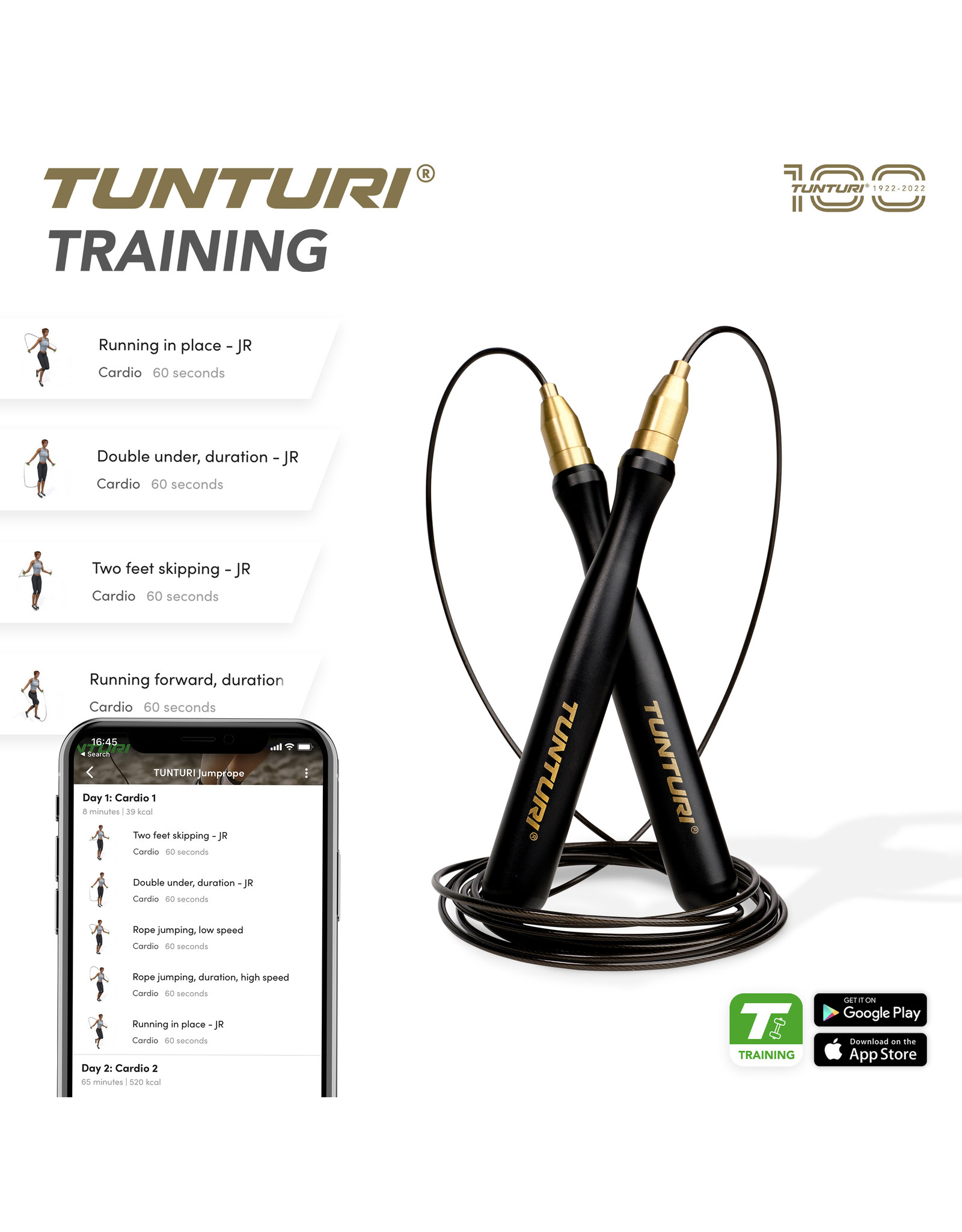 Tunturi Tunturi Speed Skipping rope - Speed rope - Adjustable