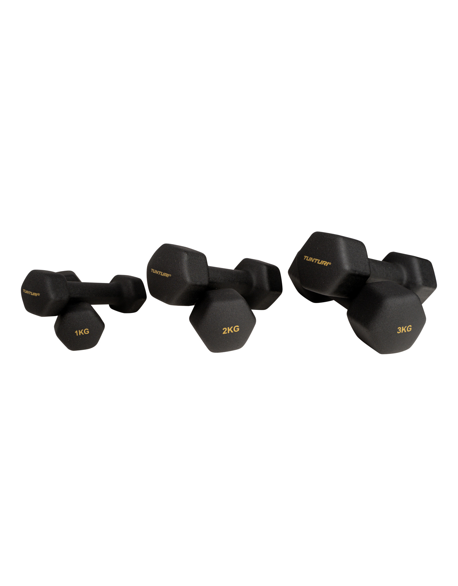 Tunturi Neoprene Dumbbell set 3 pairs + stand