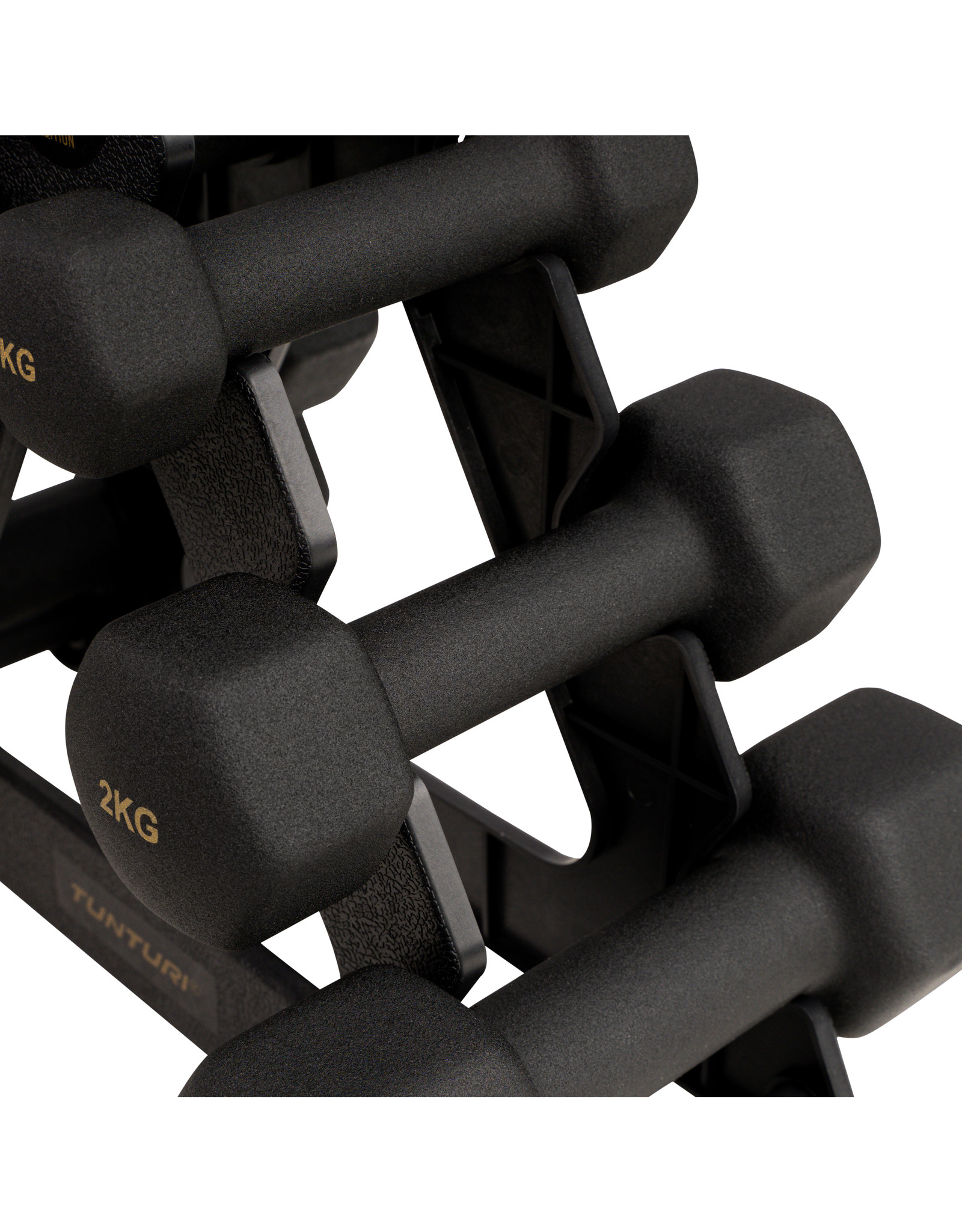 Tunturi Neoprene Dumbbell set 3 pairs + stand