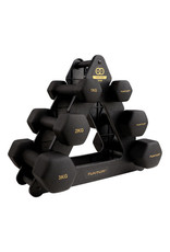 Tunturi Neoprene Dumbbell set 3 pairs + stand