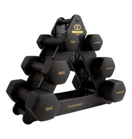 Tunturi Neoprene Dumbbell set 3 pairs + stand