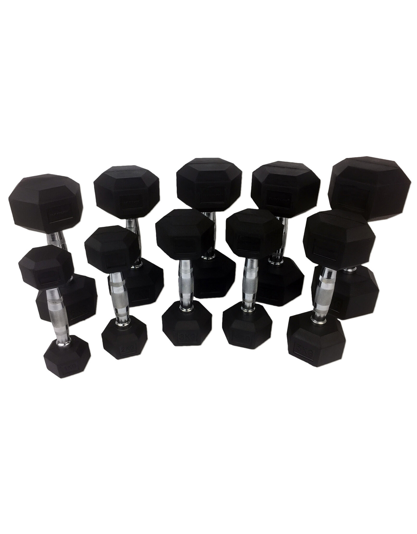 Tunturi Rubber Dumbbells Set 1-10 kg (10 pairs, 110kg)