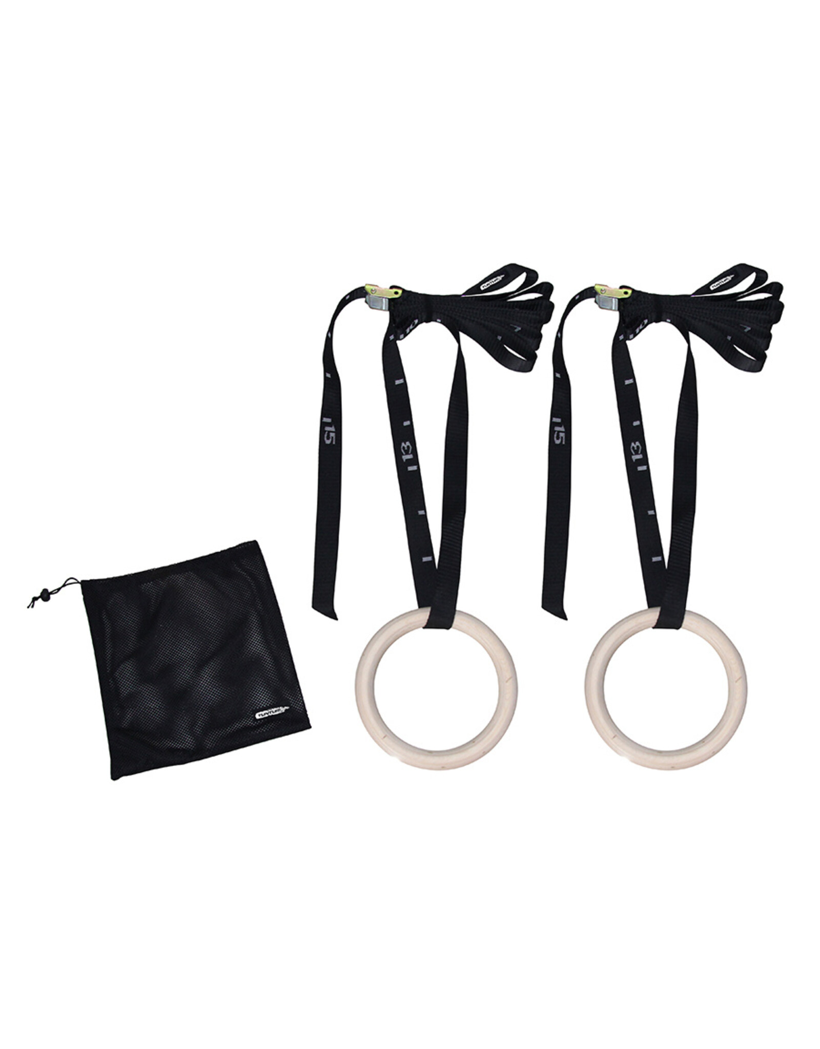 Tunturi Tunturi Gym Rings Wood, Dia 23cm, 28mm, Incl Belt 3,8cm*4,6m