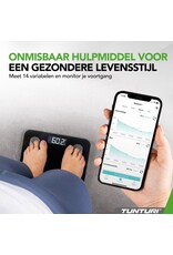 Tunturi Smart Scale | Weegschaal | Bluetooth | incl. lichaamsanalyse & hartslagmeter