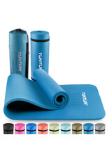 Tunturi Tunturi NBR Yogamat met Draagtas | Fitness mat Extra dik & zacht | Sportmat | Anti slip | 180x60x1.5cm | Incl Trainingsapp | Petrol Blauw