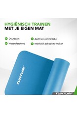 Tunturi Tunturi NBR Yogamat met Draagtas | Fitness mat Extra dik & zacht | Sportmat | Anti slip | 180x60x1.5cm | Incl Trainingsapp | Petrol Blauw