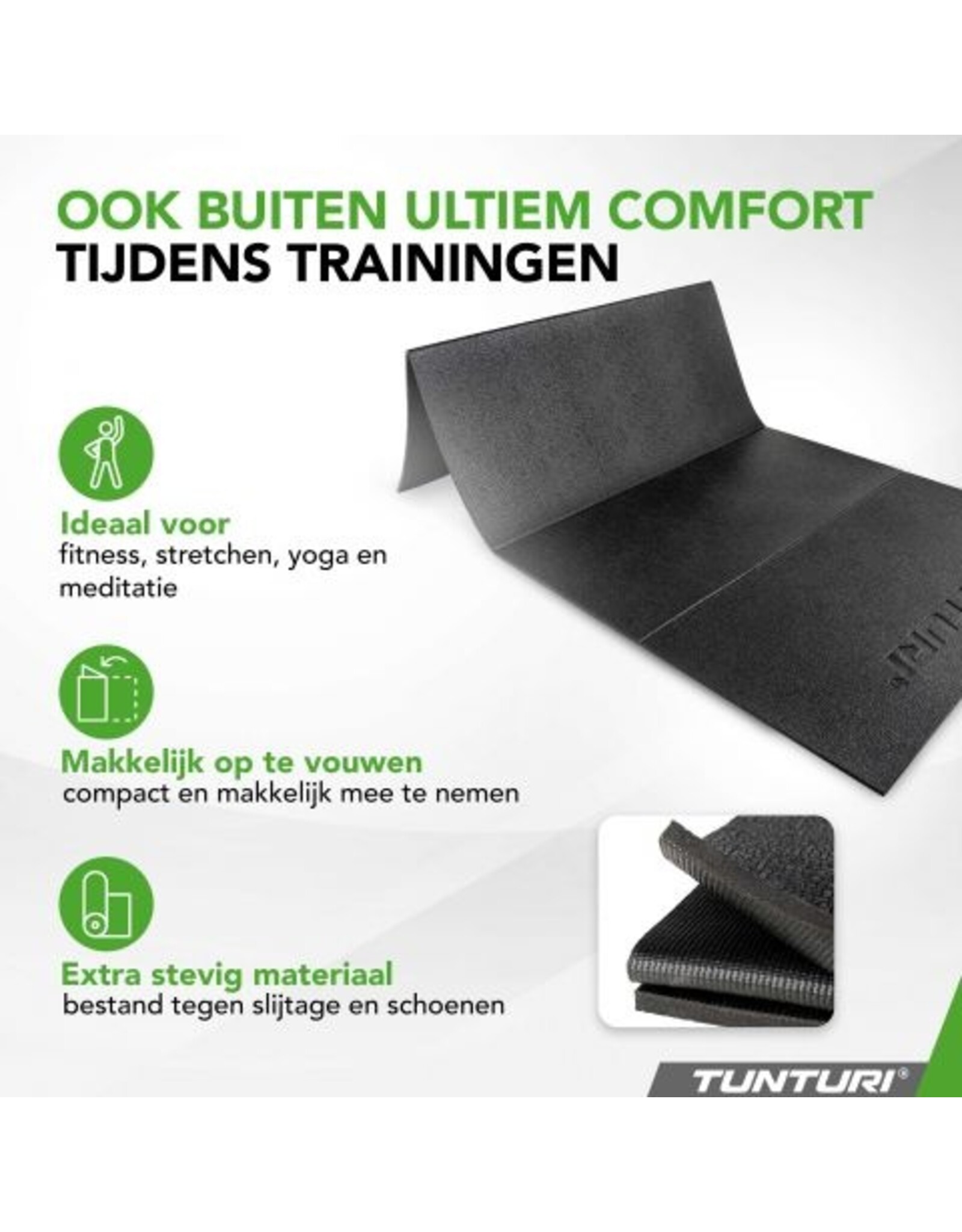 Tunturi Tunturi Outdoor Fitnessmat l zwart l 120 x 61 x 0.6 cm