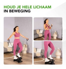 Tunturi Tunturi Stepper - Stepper Fitness - Traploper - Aerobic Step - Fitness - Incl display en Weerstandsbanden - Zwart