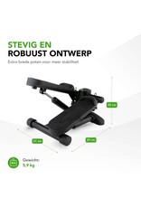 Tunturi Tunturi Stepper - Stepper Fitness - Traploper - Aerobic Step - Fitness - Incl display en Weerstandsbanden - Zwart
