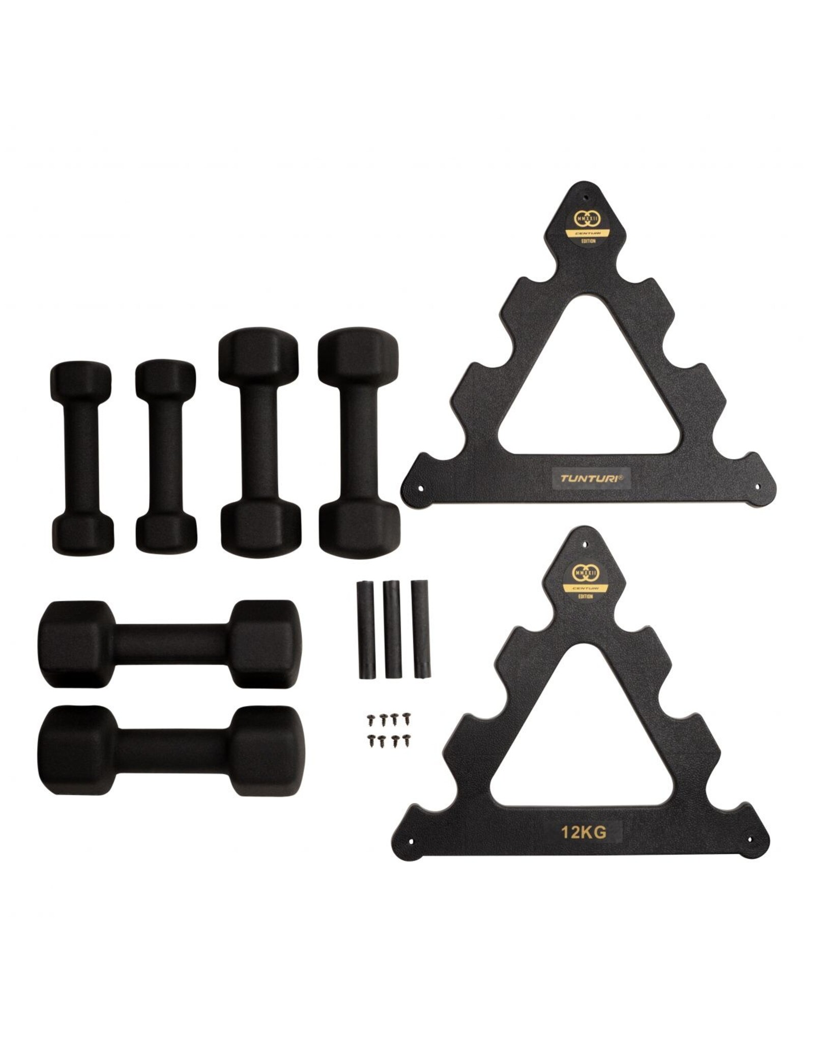 Tunturi Centuri Dumbbell Set | Met Opbergrek | Neopreen l 1 t/m 3 kg