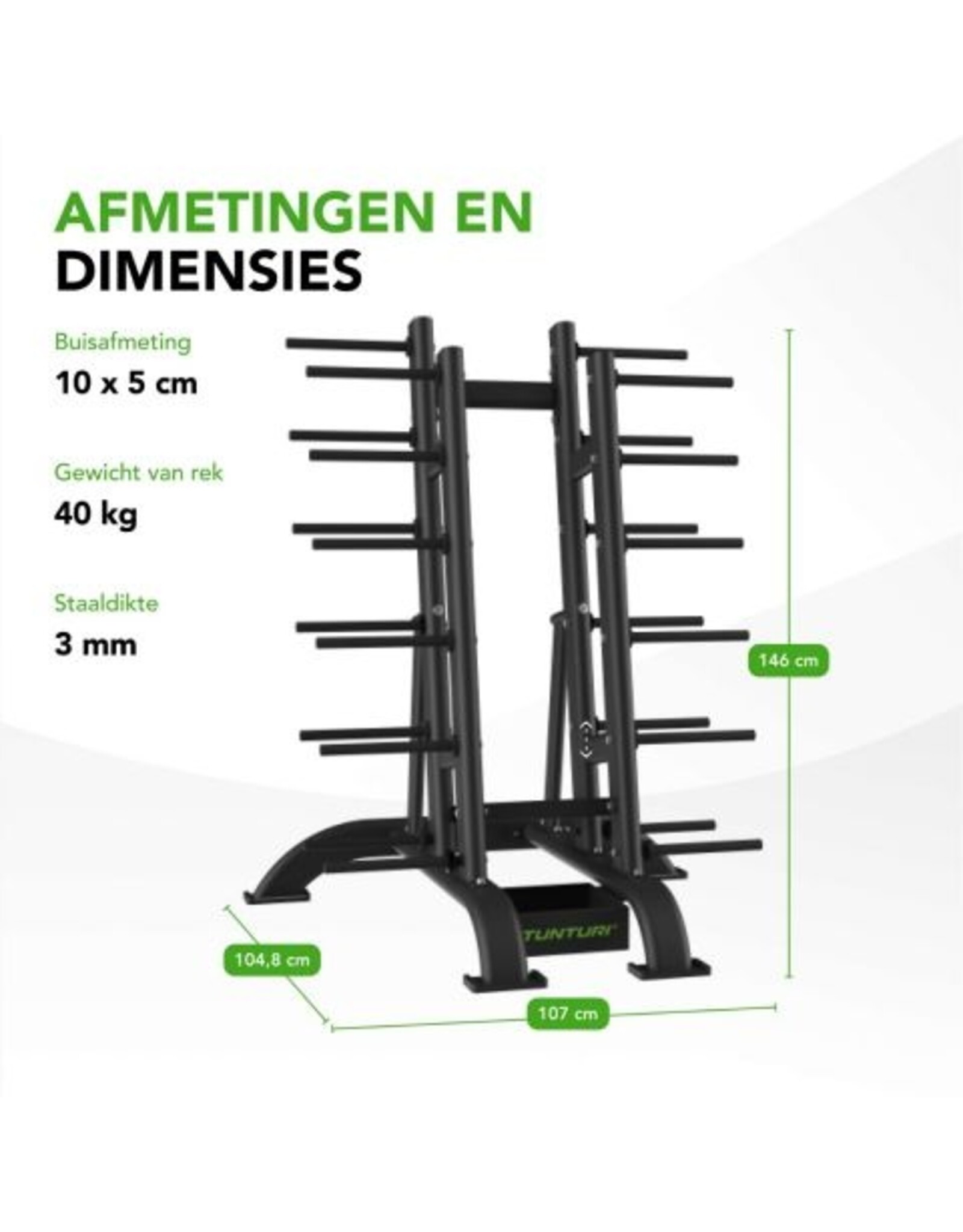 Tunturi Tunturi Aerobic Pump Set Pro Rack - Halter opbergrek voor 30 sets - Gewichtenrek van extra dik staal