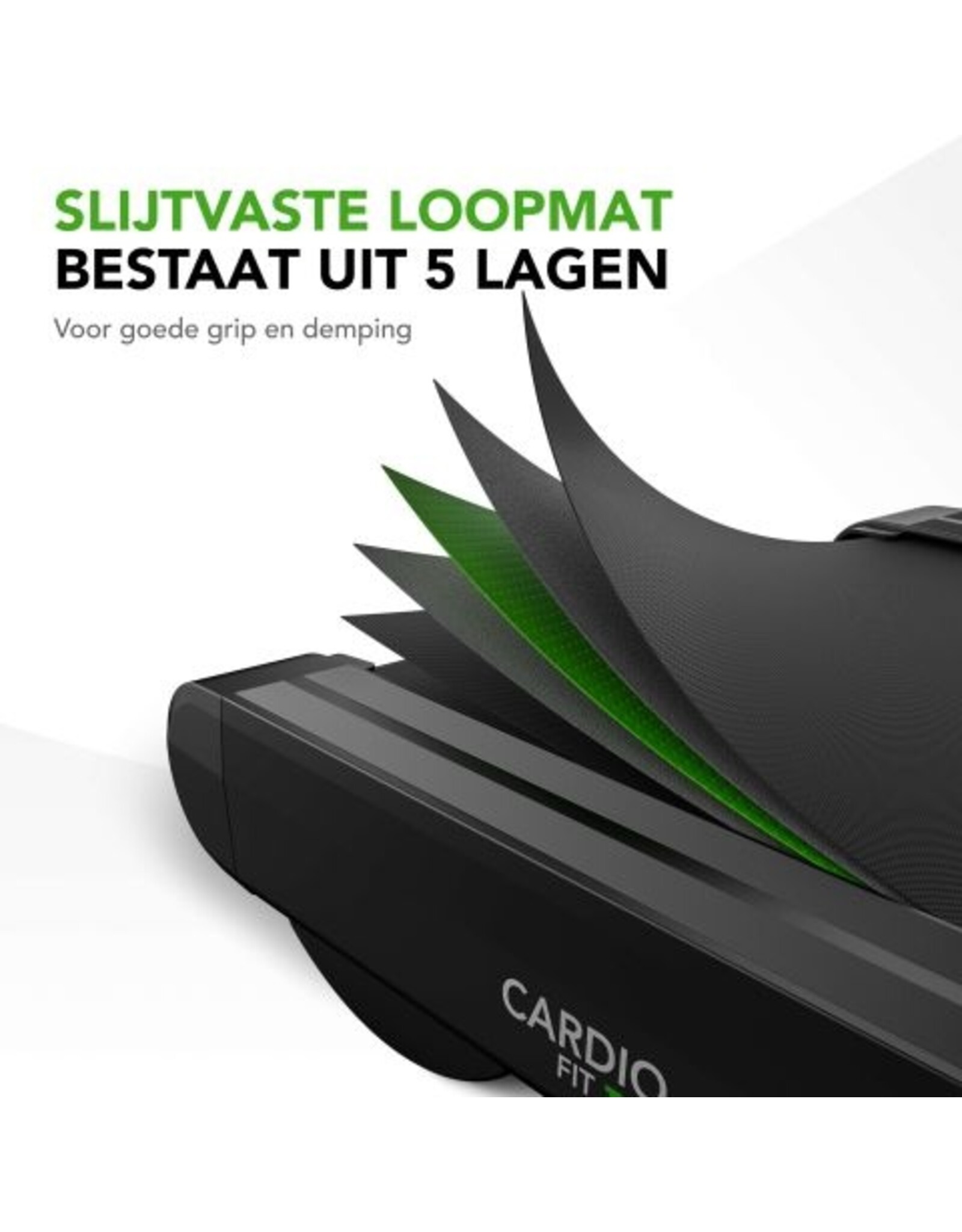 Tunturi Tunturi Cardio Fit T60 Loopband - Hardloopband met bluetooth - Wandelband - 44 programma's - Inklapbaar - Walking pad - Compact - 0,8 tot 18,0 km/u