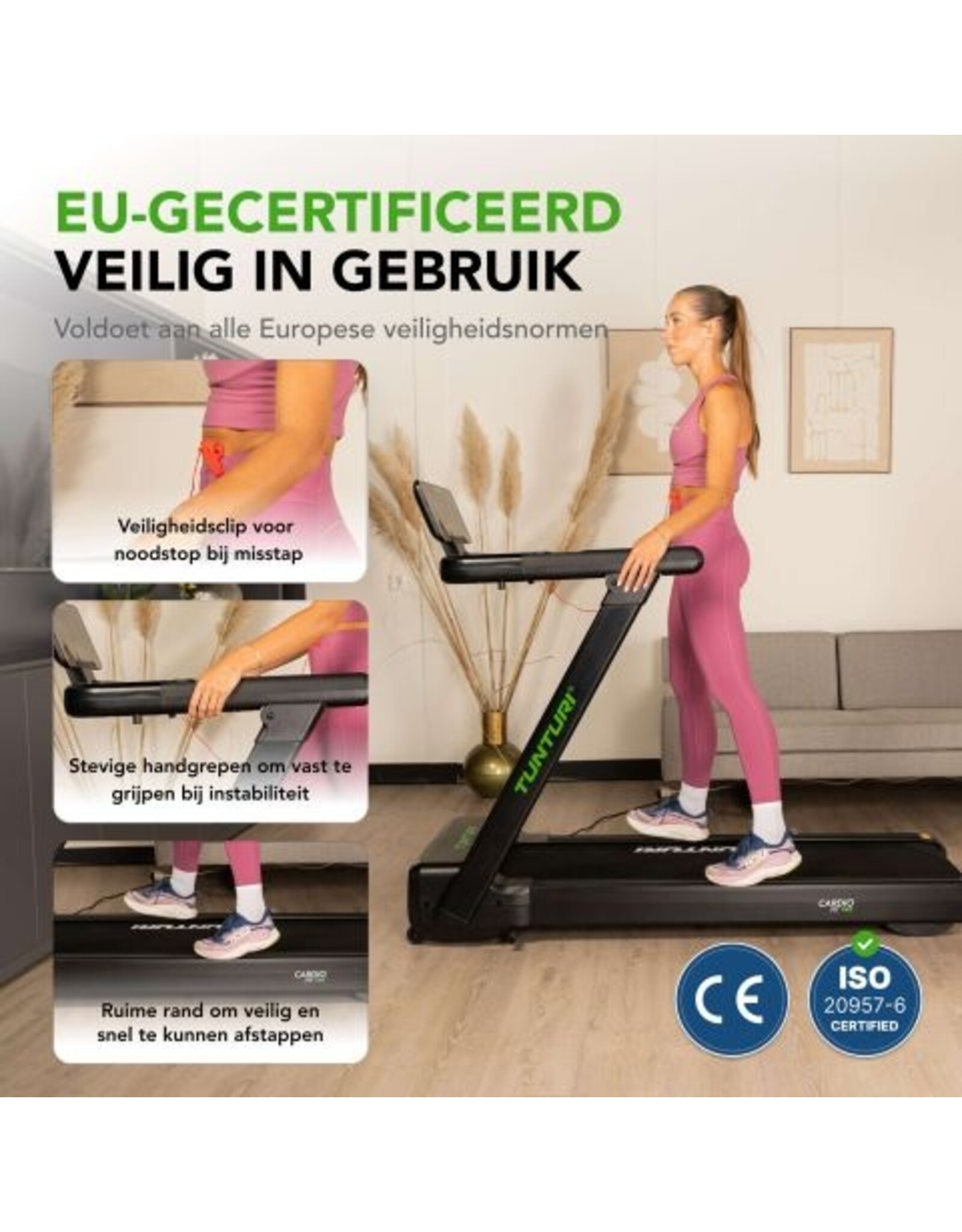 Tunturi Tunturi Cardio Fit T60 Loopband - Hardloopband met bluetooth - Wandelband - 44 programma's - Inklapbaar - Walking pad - Compact - 0,8 tot 18,0 km/u