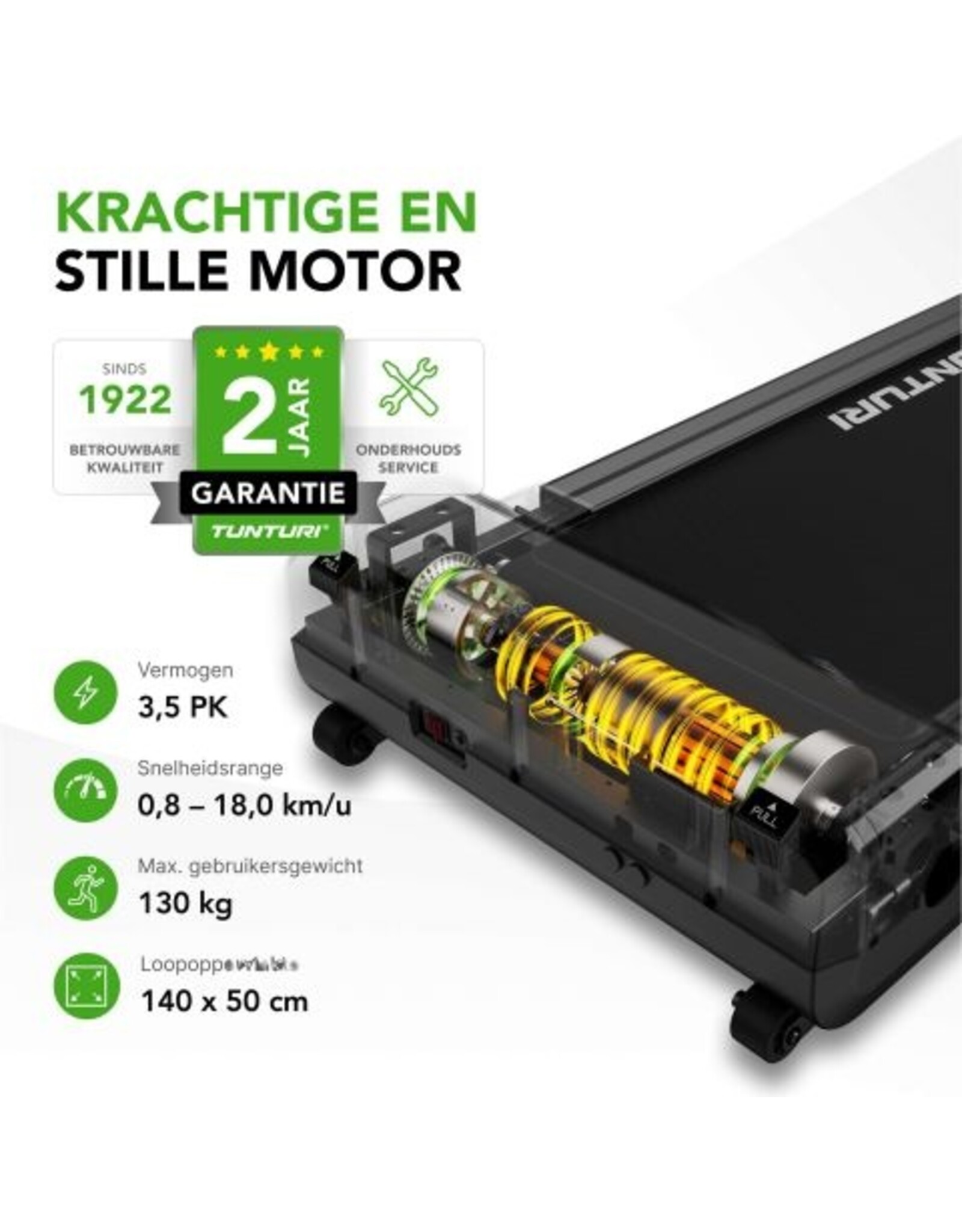 Tunturi Tunturi Cardio Fit T60 Loopband - Hardloopband met bluetooth - Wandelband - 44 programma's - Inklapbaar - Walking pad - Compact - 0,8 tot 18,0 km/u