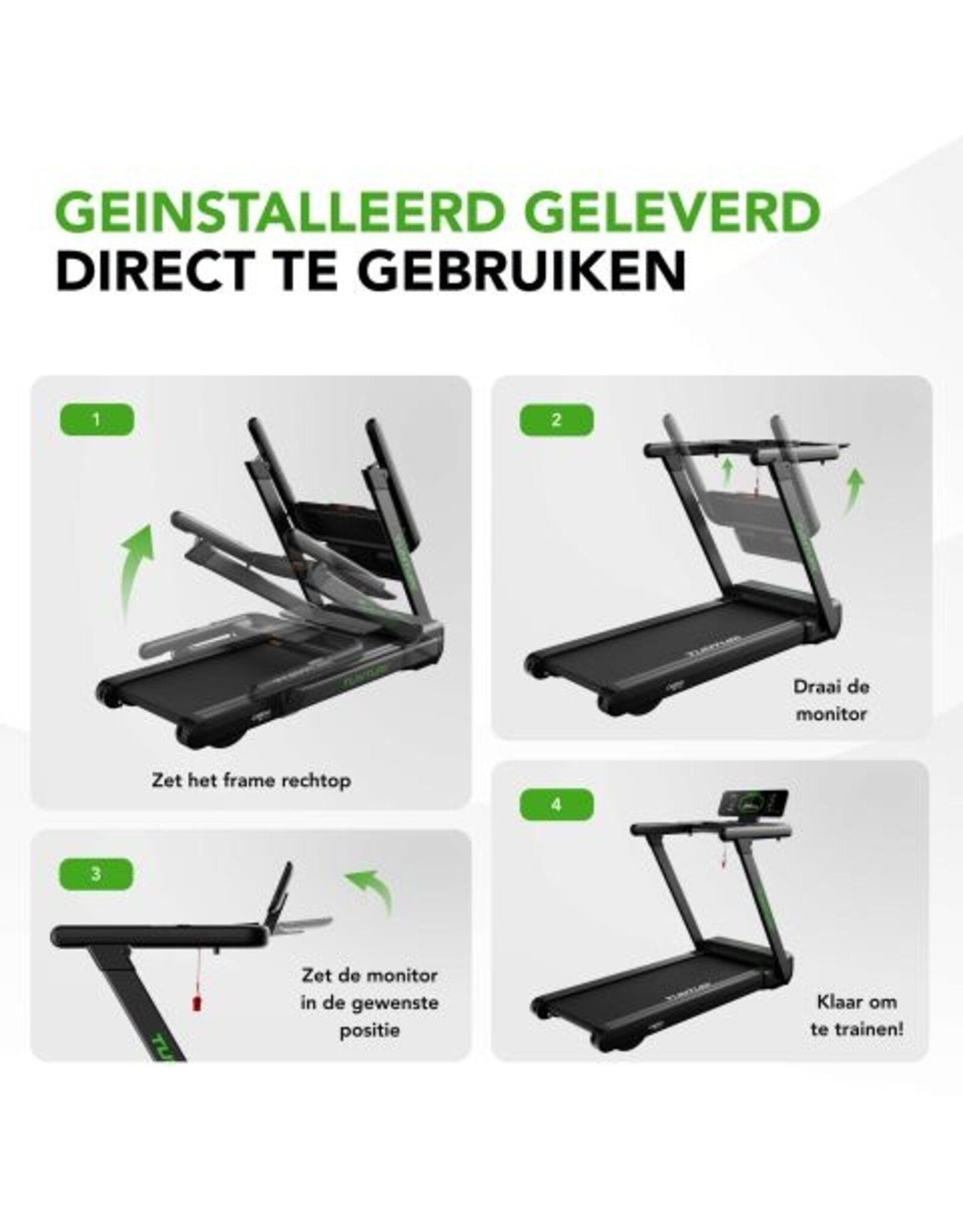 Tunturi Tunturi Cardio Fit T60 Loopband - Hardloopband met bluetooth - Wandelband - 44 programma's - Inklapbaar - Walking pad - Compact - 0,8 tot 18,0 km/u