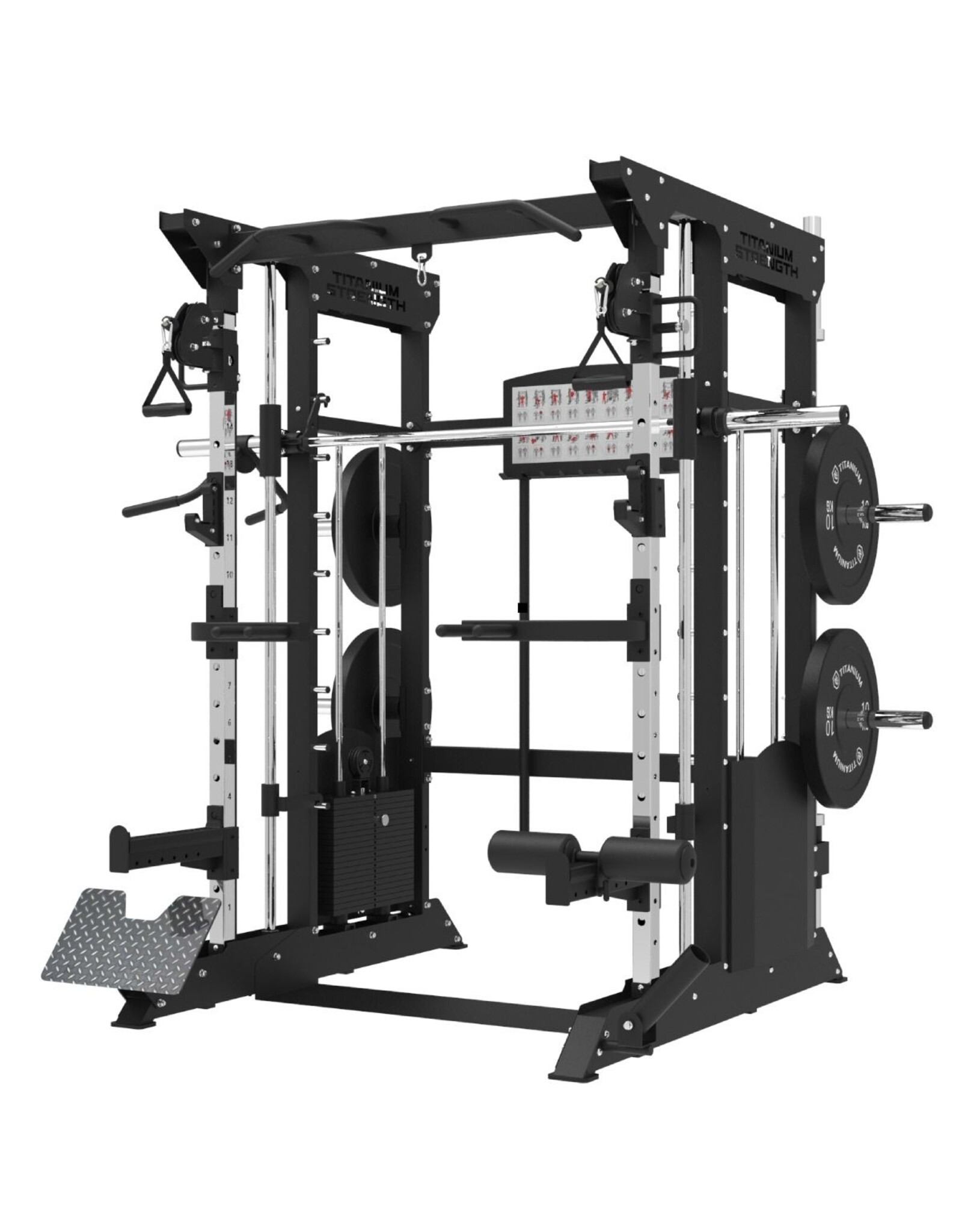 Titanium strenght Multipower - Smith-machine, Multipower, Rack + Katrollen + 200 kg Gewichtplaten inbegrepen B200 V3