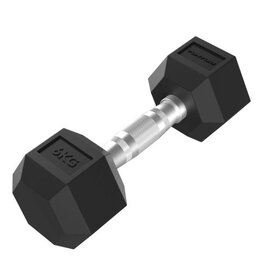 Tunturi Tunturi Platinum Hexa Dumbbell - Rubber - 1x 6kg - Zwart