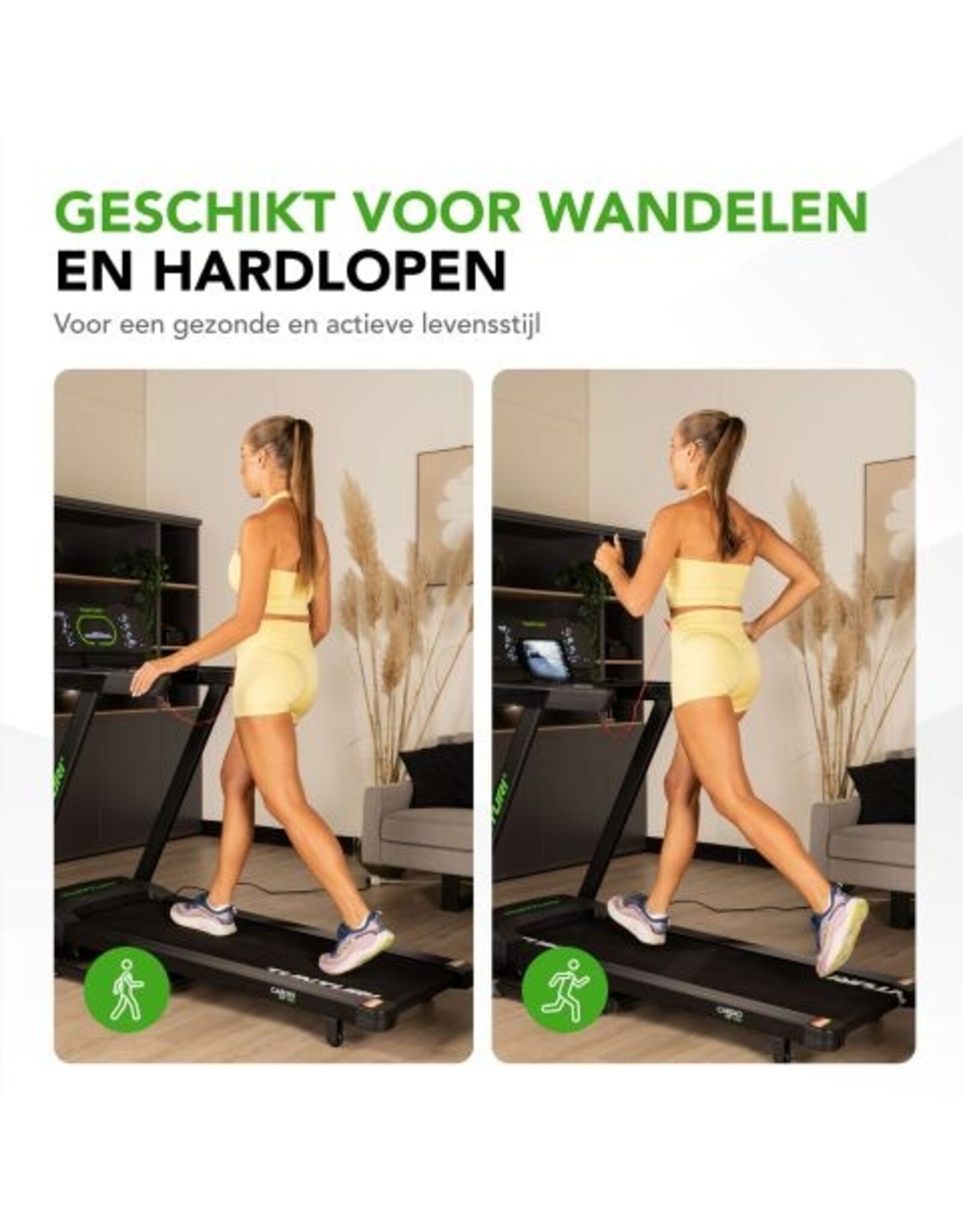 Tunturi Tunturi Cardio Fit T50 Loopband - Hardloopband met bluetooth - Wandelband - 44 programma's - Inklapbaar - Walking pad - Compact - 0,8 tot 16,0 km/u