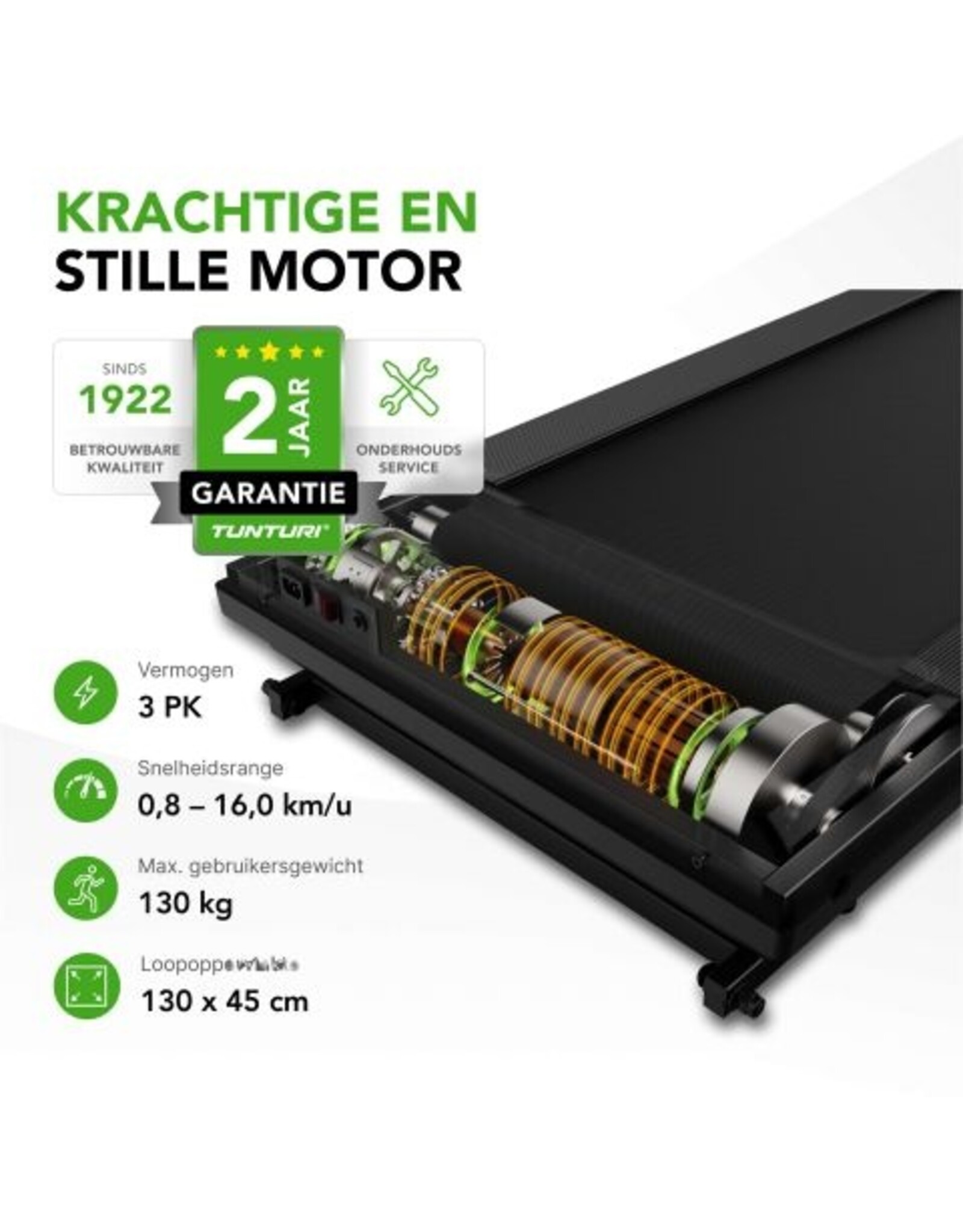 Tunturi Tunturi Cardio Fit T50 Loopband - Hardloopband met bluetooth - Wandelband - 44 programma's - Inklapbaar - Walking pad - Compact - 0,8 tot 16,0 km/u