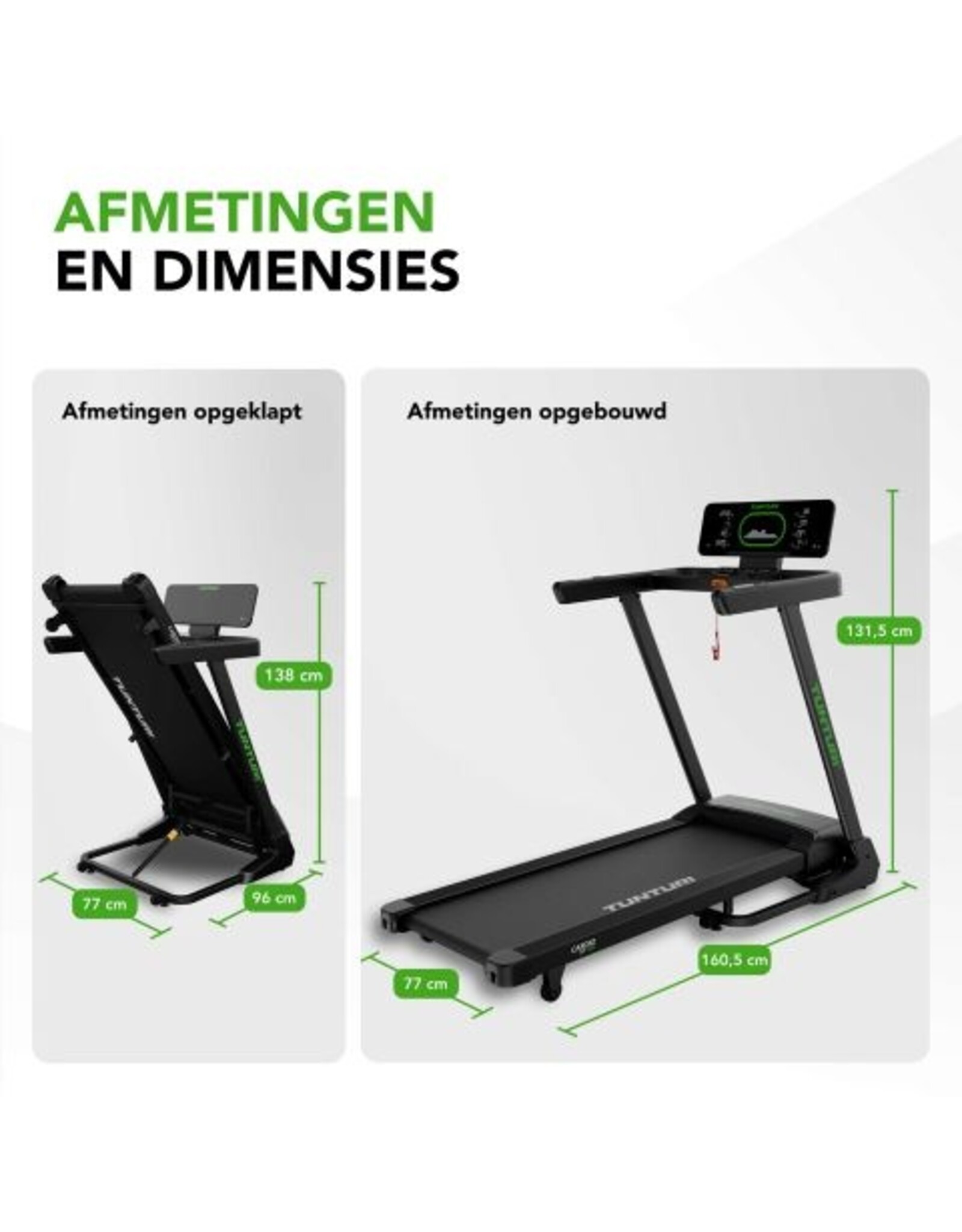 Tunturi Tunturi Cardio Fit T50 Loopband - Hardloopband met bluetooth - Wandelband - 44 programma's - Inklapbaar - Walking pad - Compact - 0,8 tot 16,0 km/u