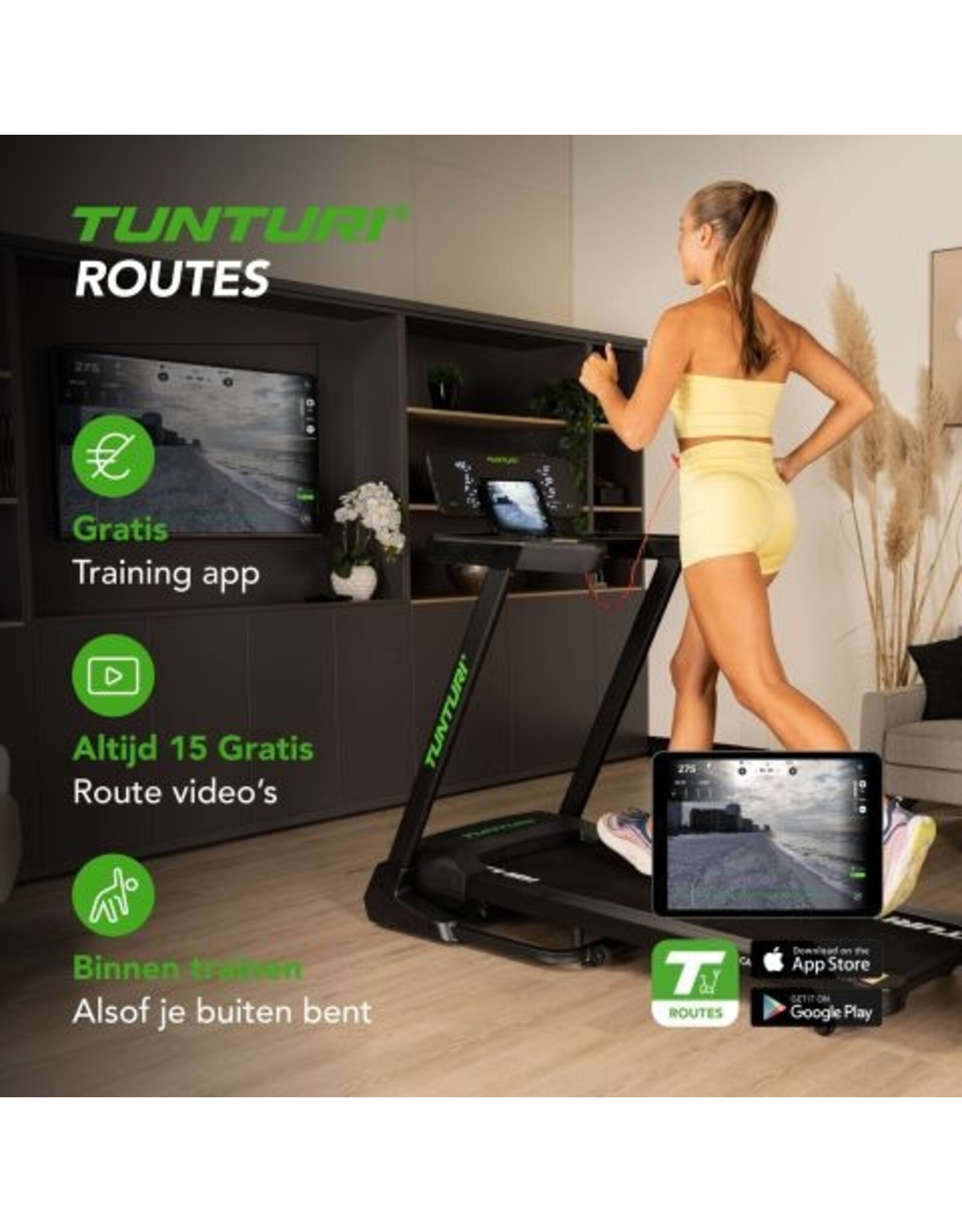 Tunturi Tunturi Cardio Fit T50 Loopband - Hardloopband met bluetooth - Wandelband - 44 programma's - Inklapbaar - Walking pad - Compact - 0,8 tot 16,0 km/u
