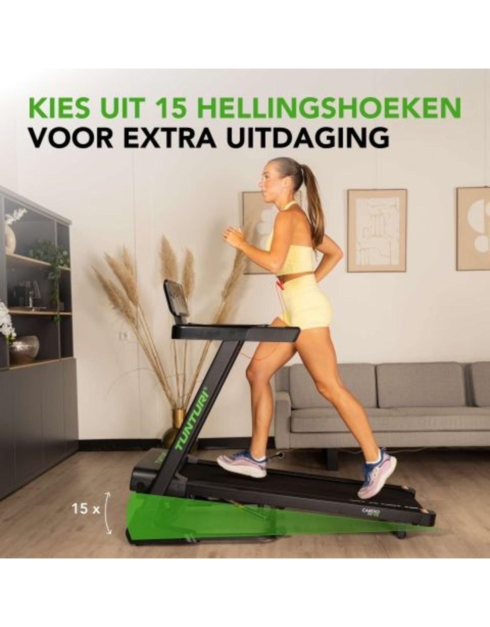 Tunturi Tunturi Cardio Fit T50 Loopband - Hardloopband met bluetooth - Wandelband - 44 programma's - Inklapbaar - Walking pad - Compact - 0,8 tot 16,0 km/u