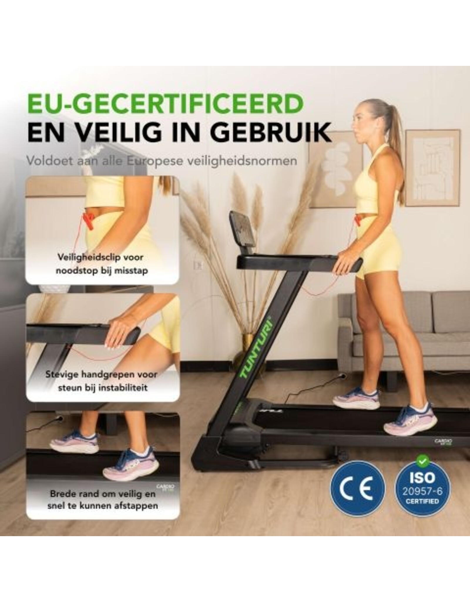 Tunturi Tunturi Cardio Fit T50 Loopband - Hardloopband met bluetooth - Wandelband - 44 programma's - Inklapbaar - Walking pad - Compact - 0,8 tot 16,0 km/u