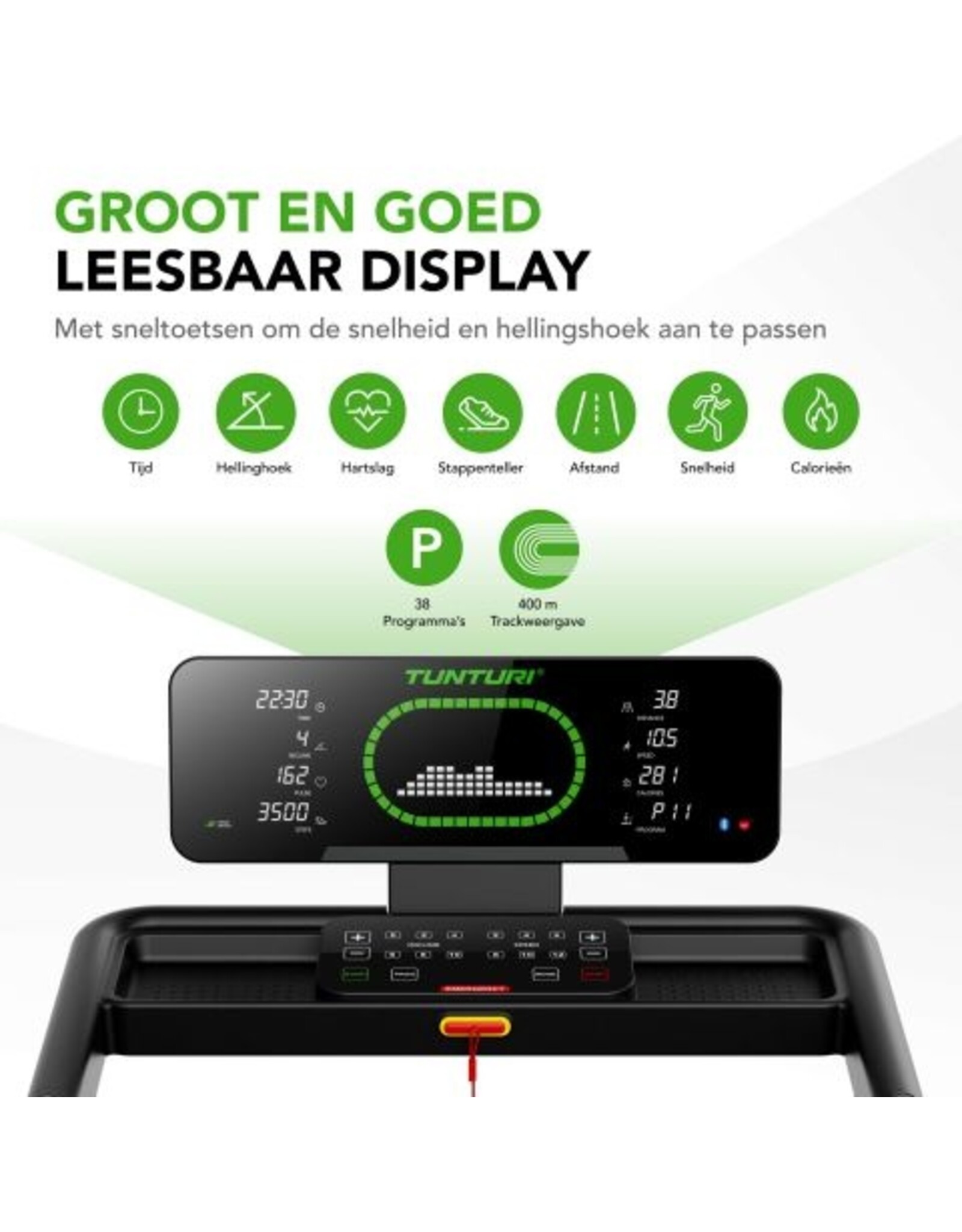 Tunturi Tunturi Cardio Fit T50 Loopband - Hardloopband met bluetooth - Wandelband - 44 programma's - Inklapbaar - Walking pad - Compact - 0,8 tot 16,0 km/u