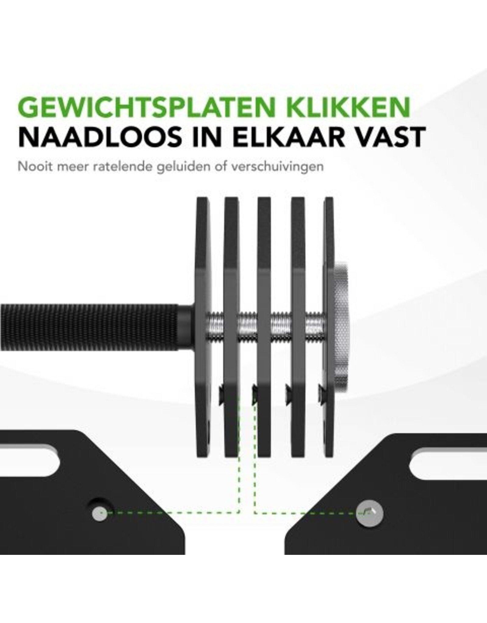 Tunturi Tunturi Rapid Adjustable Dumbbell - Enkele dumbbellset van 20kg - Verstelbaar van 4 t/m 20 kg - 9 dumbels in één - Gewichtenset voor home gym
