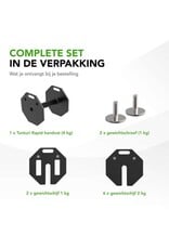 Tunturi Tunturi Rapid Adjustable Dumbbell - Enkele dumbbellset van 20kg - Verstelbaar van 4 t/m 20 kg - 9 dumbels in één - Gewichtenset voor home gym