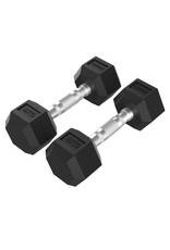 Tunturi Tunturi Platinum Hexa Dumbbell Set - Rubber - 2x 4kg - Zwart