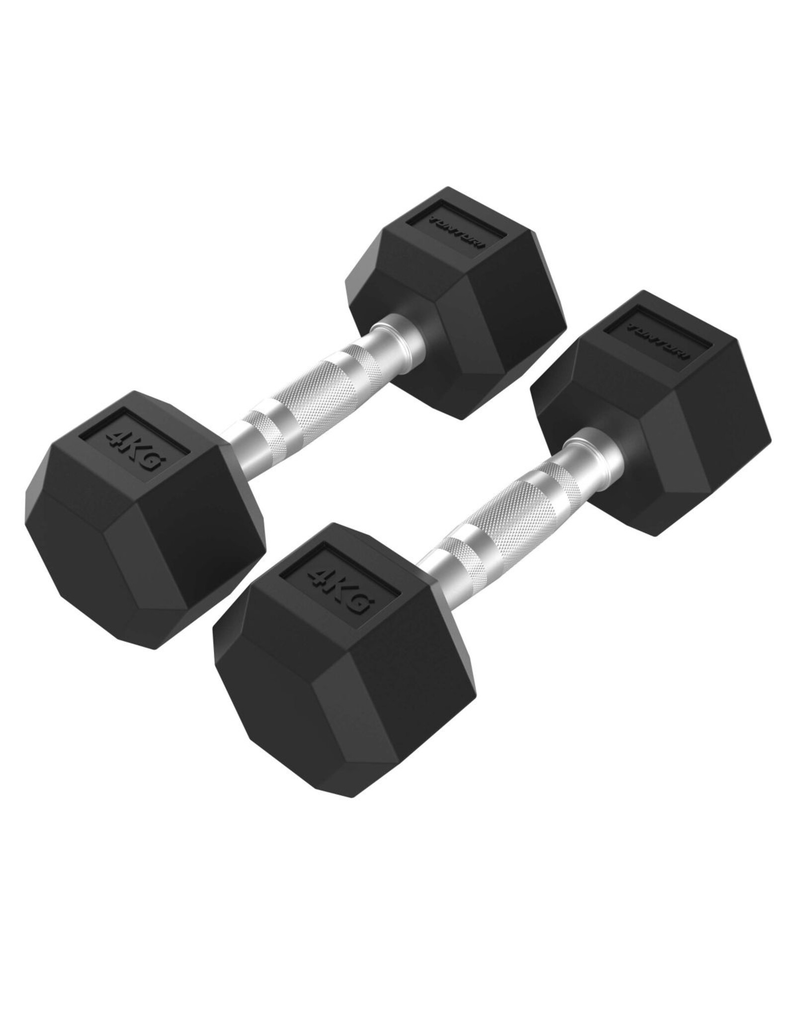 Tunturi Tunturi Platinum Hexa Dumbbell Set - Rubber - 2x 3kg - Zwart