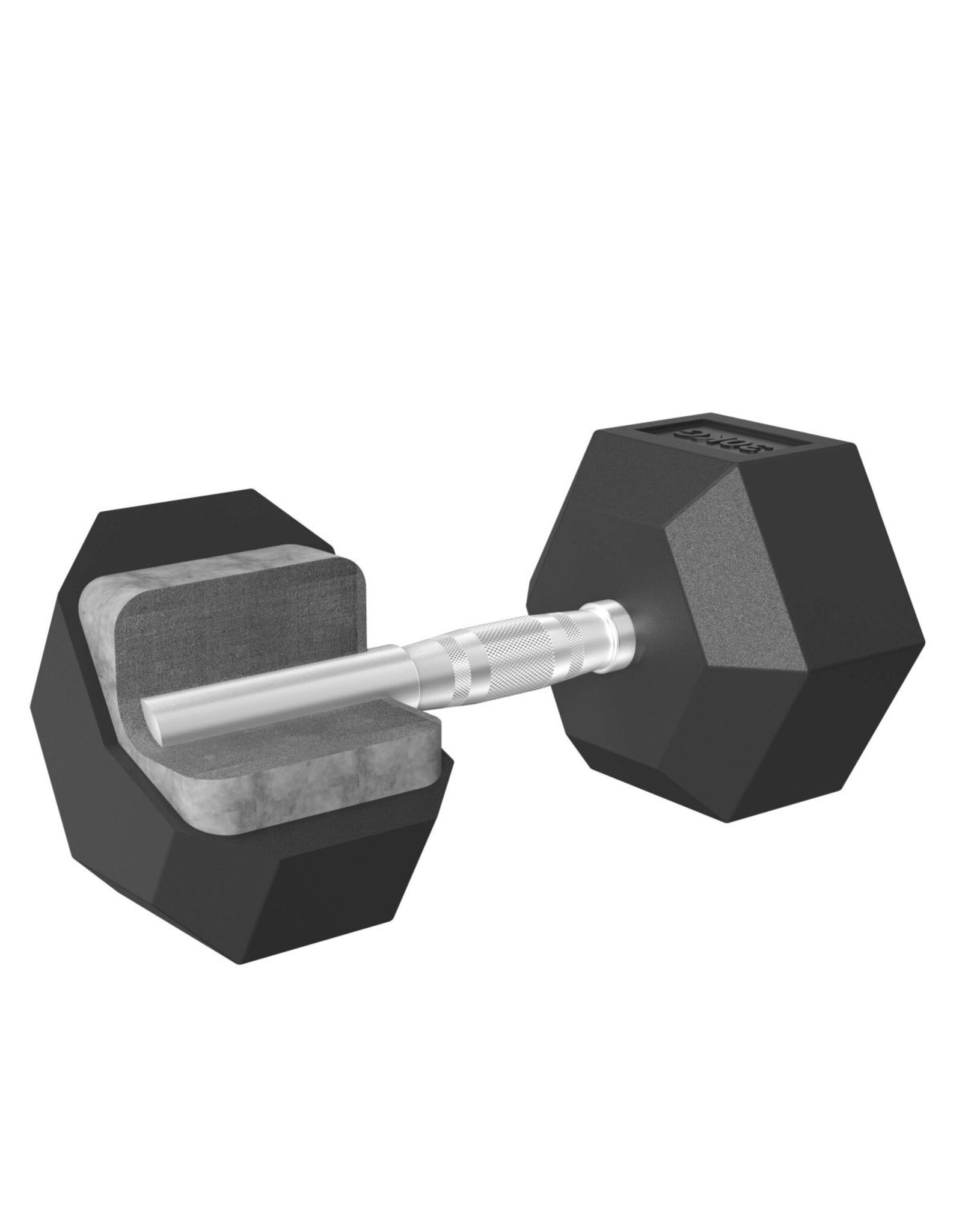 Tunturi Tunturi Platinum Hexa Dumbbell Set - Rubber - 2x 3kg - Zwart