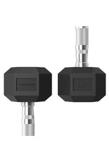 Tunturi Tunturi Platinum Hexa Dumbbell Set - Rubber - 2x 3kg - Zwart