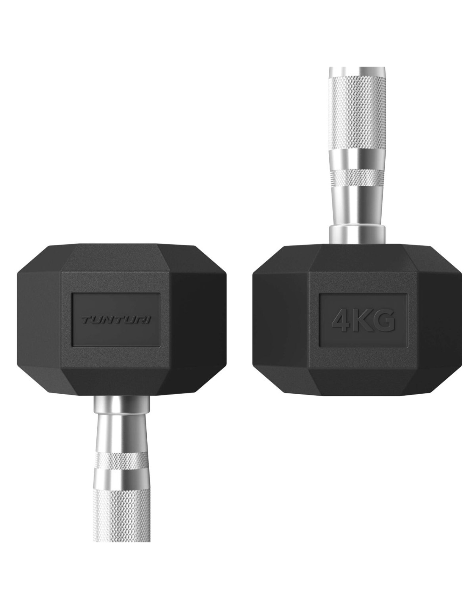 Tunturi Tunturi Platinum Hexa Dumbbell Set - Rubber - 2x 3kg - Zwart