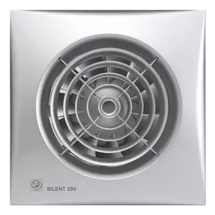 Soler & Palau muurinbouwventilator met instelbare nalooptimer SILENT - 200 CRZ zilver