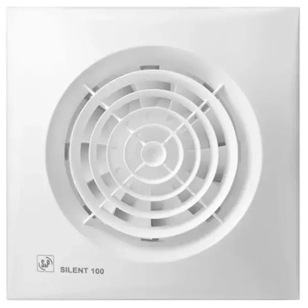 Soler & Palau muurinbouwventilator met instelbare nalooptimer en hygrostaat SILENT - 100 CHZ wit