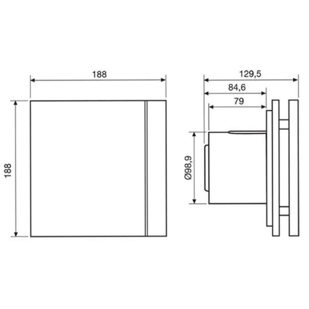 Soler & Palau muurinbouwventilator met instelbare nalooptimer SILENT DESIGN - 100 CRZ wit 3C