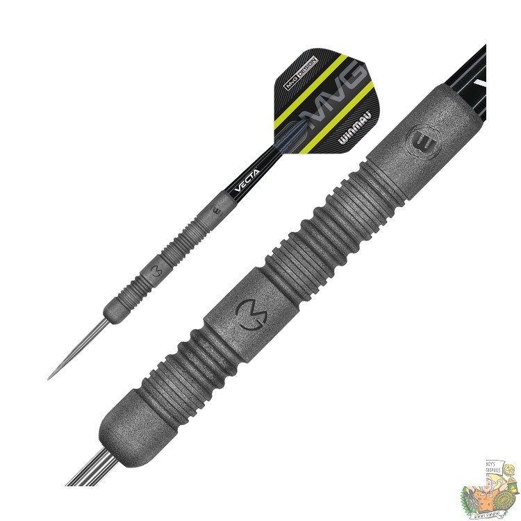 WINMAU Darts - Michael Van Gerwen MvG Fusion Geïntegreerd Vliegtuig- en Schachtensysteem - Nr.2 Vorm en Ontwerp - Zwart en Groene Kleur, Korte Lengte
