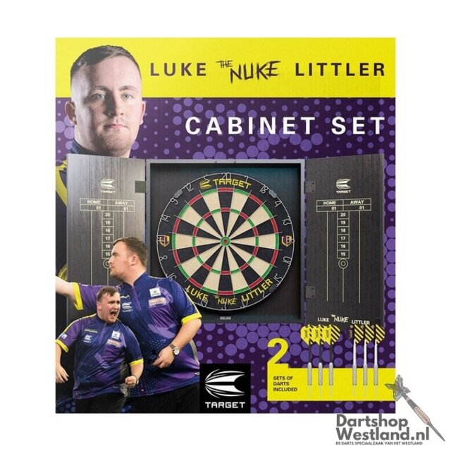 Luke Littler Dart Board Cabinet Set