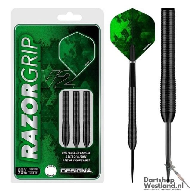 Designa Razor Grip V2 Darts - Black