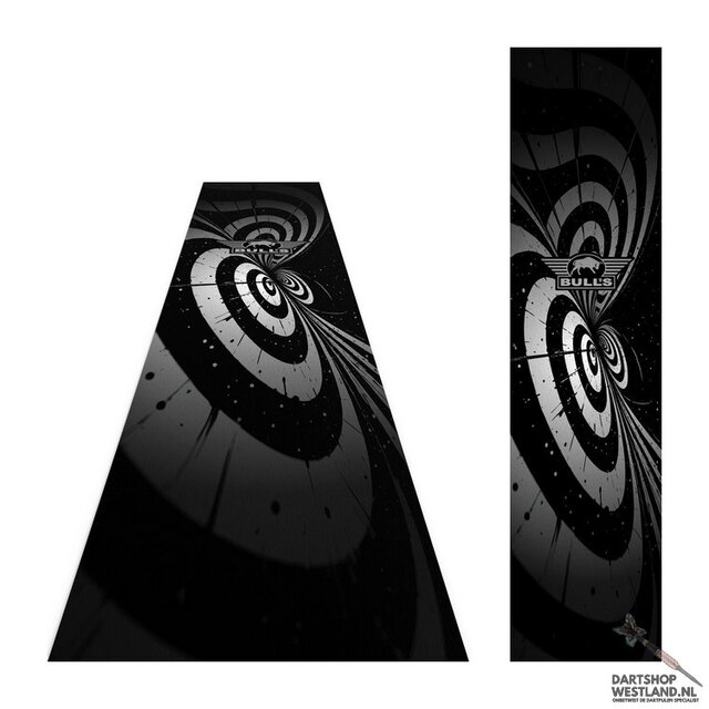 Illusion Carpet Dartmat Black and White 241x55cm