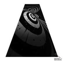 Illusion Carpet Dartmat Black and White 241x55cm